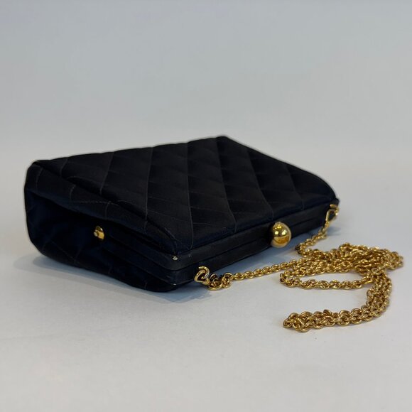 Vintage Chanel Black Quilted Frame Evening Bag - Picture 13 of 16